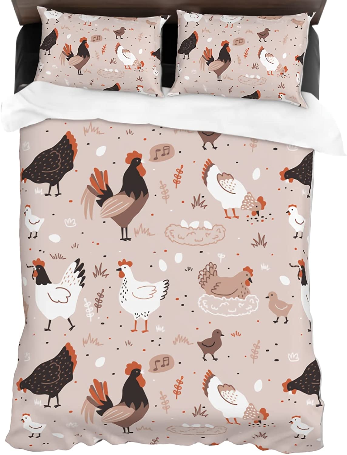 Chicken Rooster Quilt Blanket Bed Sets Pillowcases Cover